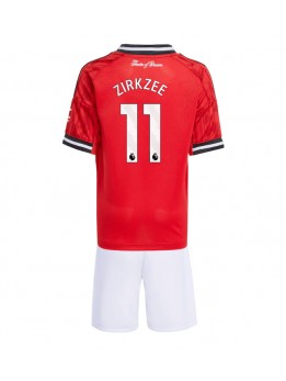 Manchester United Joshua Zirkzee #11 Replika Hemmakläder Barn 2025-26 Kortärmad (+ byxor)